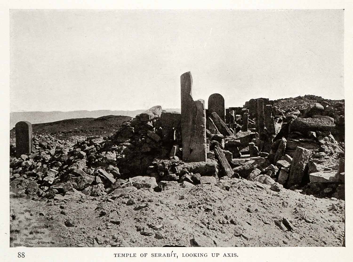 1906 Print Temple Serabit Axis View Archeology Sinai Egypt Geology Ancient XGW4