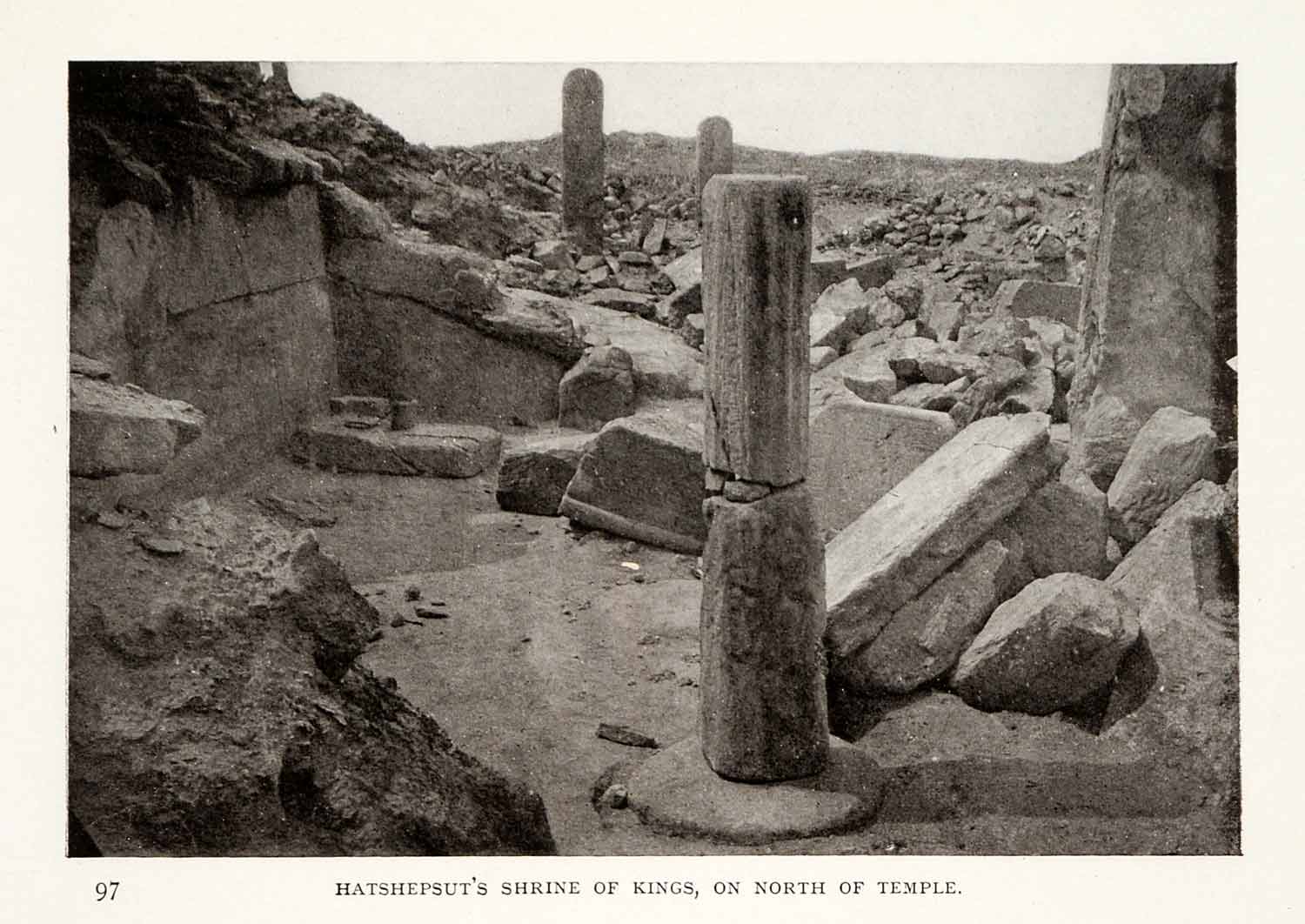 1906 Print Hatshepsut Shrine Kings Temple Sinai Egypt Archeology Geology XGW4