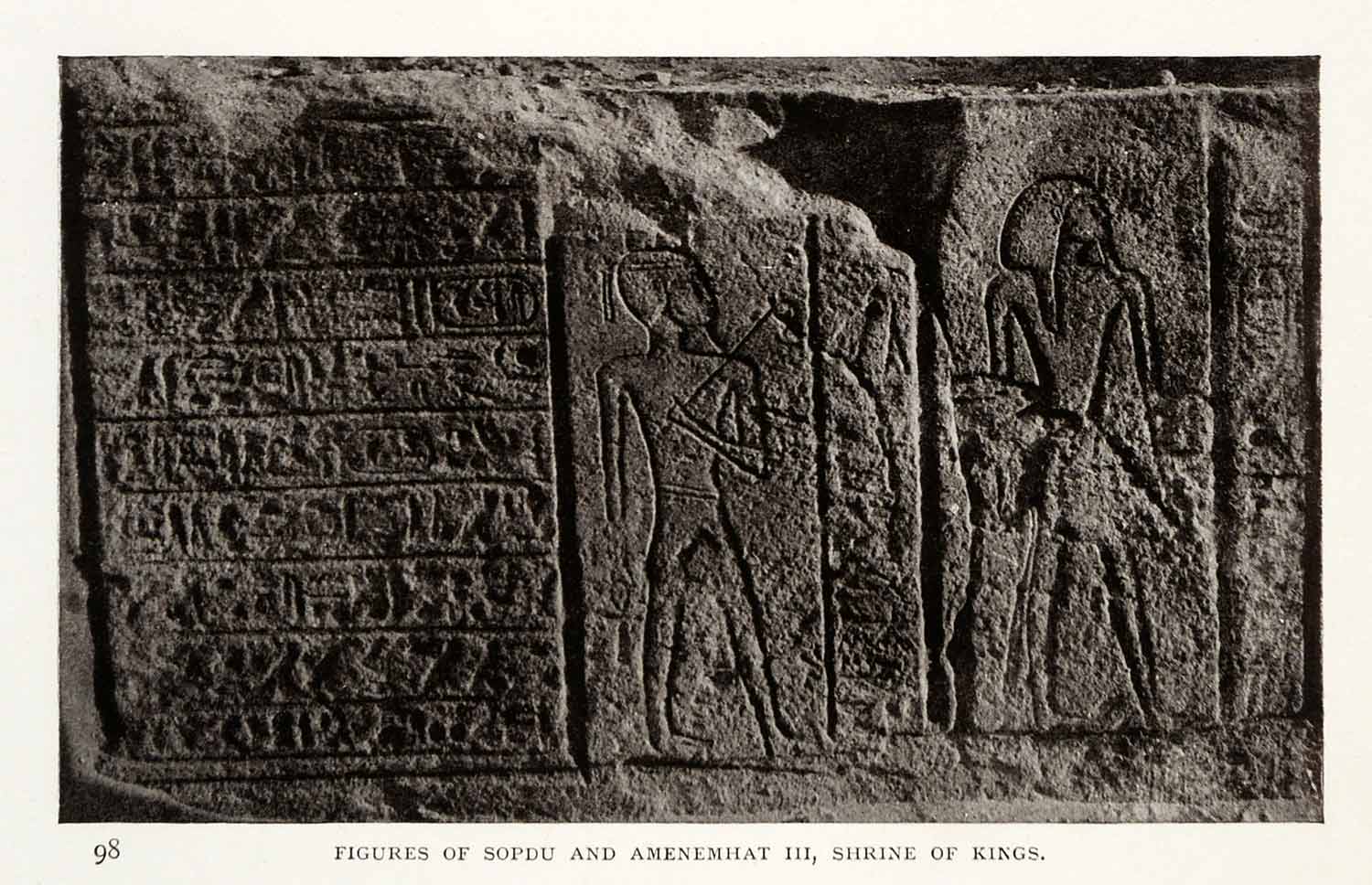 1906 Print Figures Sopdu Amenemhat Shrine Kings Sinai Egypt Archeology XGW4