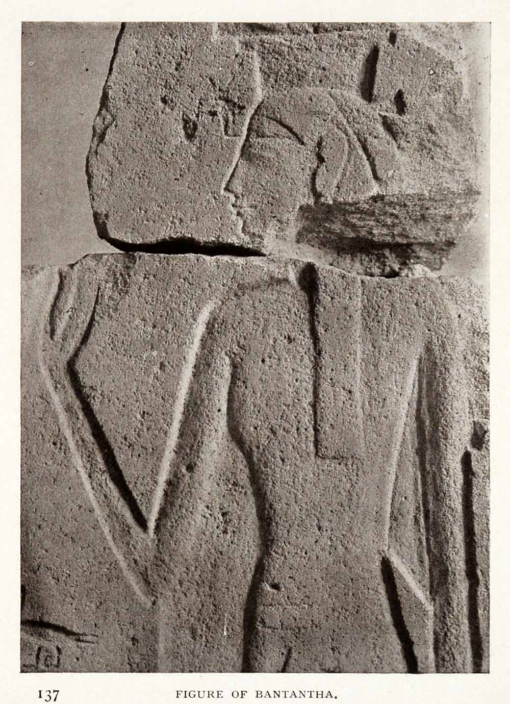 1906 Print Figure Bantantha Sinai Egypt Archeology Geology Ancient Historic XGW4