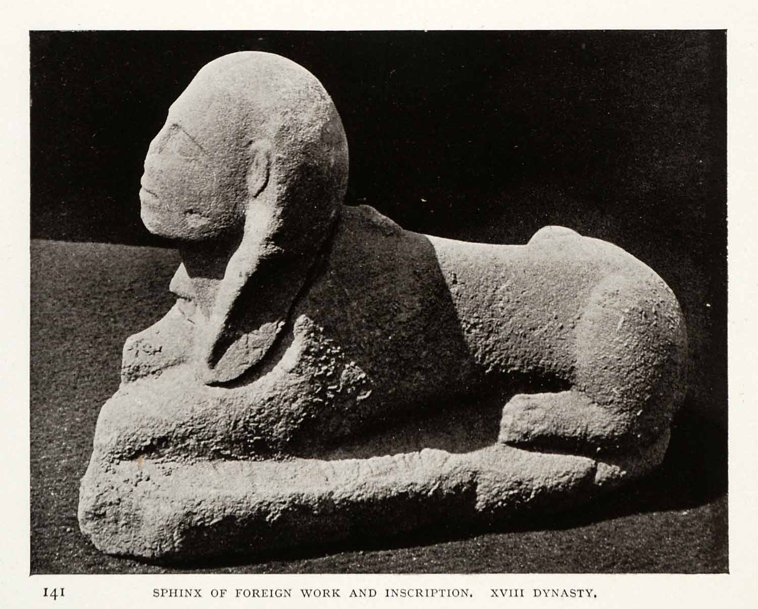 1906 Print Sphinx Foreigh Work Inscription Dynasty Sinai Egypt Archeology XGW4