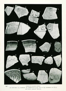 1906 Print Glazed Bowls Pieces Tahutmes Ramessu Merenptah Sety Designs XGW4