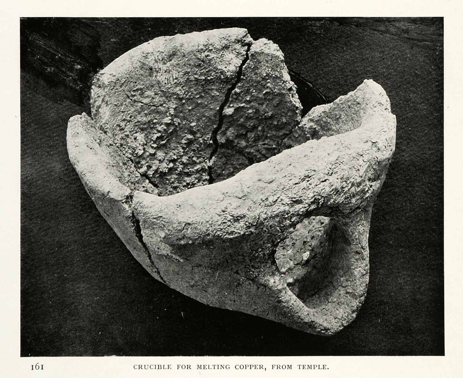 1906 Print Crucible Copper Temple Sinai Egypt Archeology Geology Ancient XGW4