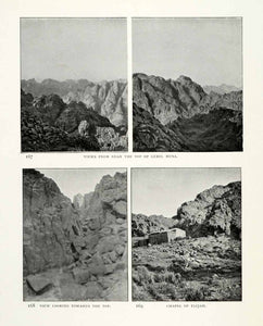 1906 Print Views Gebel Musa Mountains Landscape Sinai Egypt Chapel Elijah XGW4