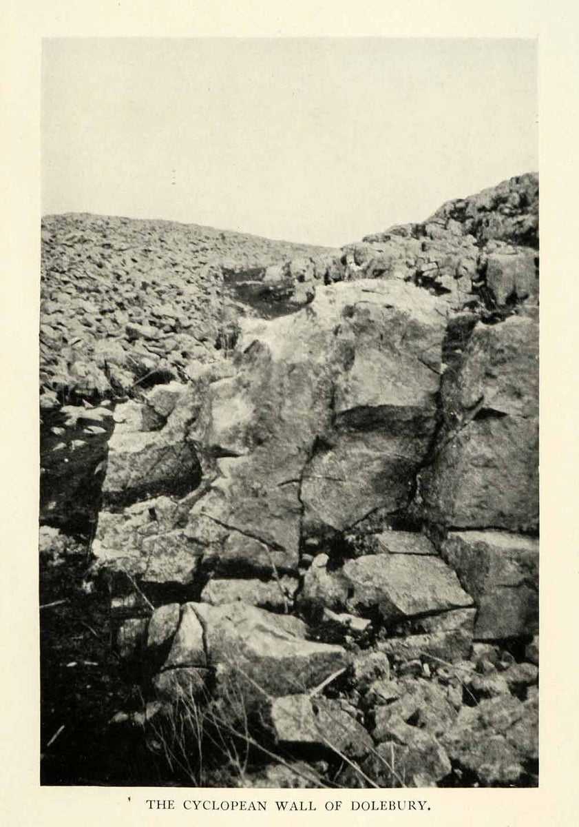 1926 Print Cyclopean Rock Wall Dolebury Warren Churchill Iron Age Nati ...