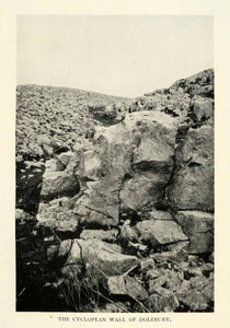 1926 Print Cyclopean Rock Wall Dolebury Warren Churchill Iron Age National XGW5