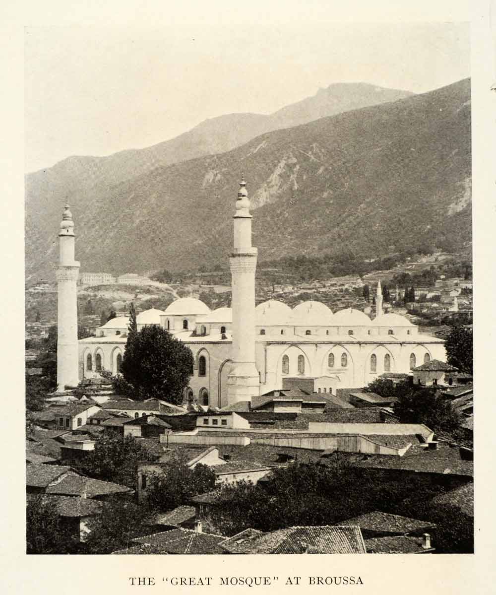 1909 Print Grand Mosque Broussa Turkey Turkish Bursa City Turkey Ulu Cami XGW7