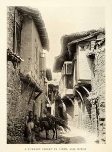 1909 Print Izmir Aidin Vilayet Aydin Smryna Province Turkey Street Houses XGW7