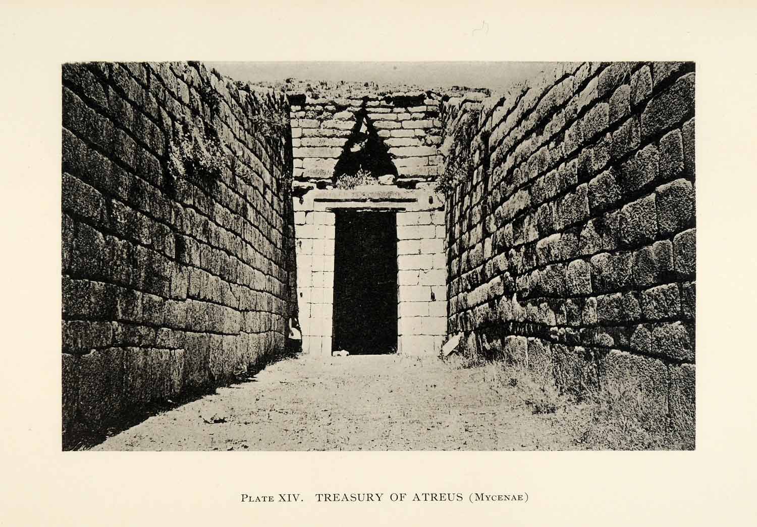 1897 Photogravure Ancient Greek Artreus Treasury Mycenae Tholos Tomb XGW8