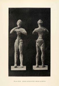 1897 Photogravure Ancient Greek Lead Statuettes Kampos Greece Archaeology XGW8