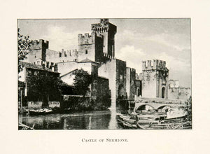 1902 Print Castle Sermione Architecture Lombardy Italy Rocca Scalgera XGWA1