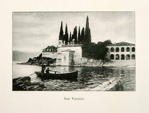 1902 Print San Vigilio Lombardy Italy Mediterranean Sea Boat Paddle XGWA1