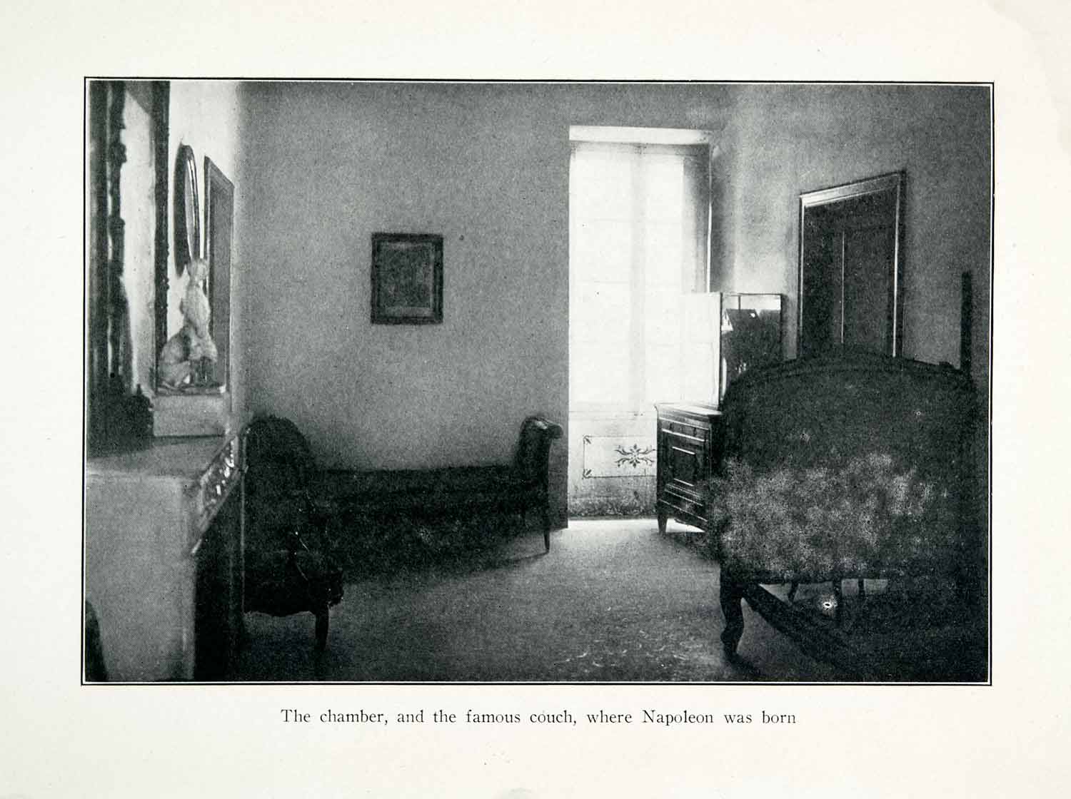 1926 Print Interior Couch Chamber Napoleon Bonaparte Birthplace Corsica XGWA2
