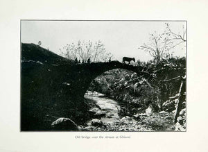 1926 Print Natural Bridge Stream Donkey Landscape Animals Ghisoni Corsica XGWA2