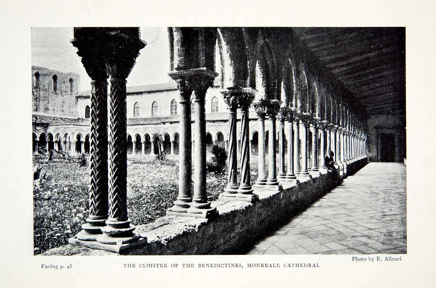 1904 Print Cloister Benedictine Monreale Cathedral Sicily Italy XGWA3