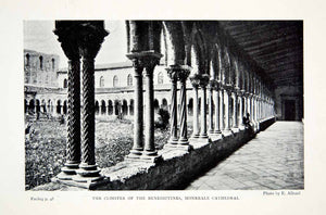 1904 Print Cloister Benedictine Monreale Cathedral Sicily Italy XGWA3