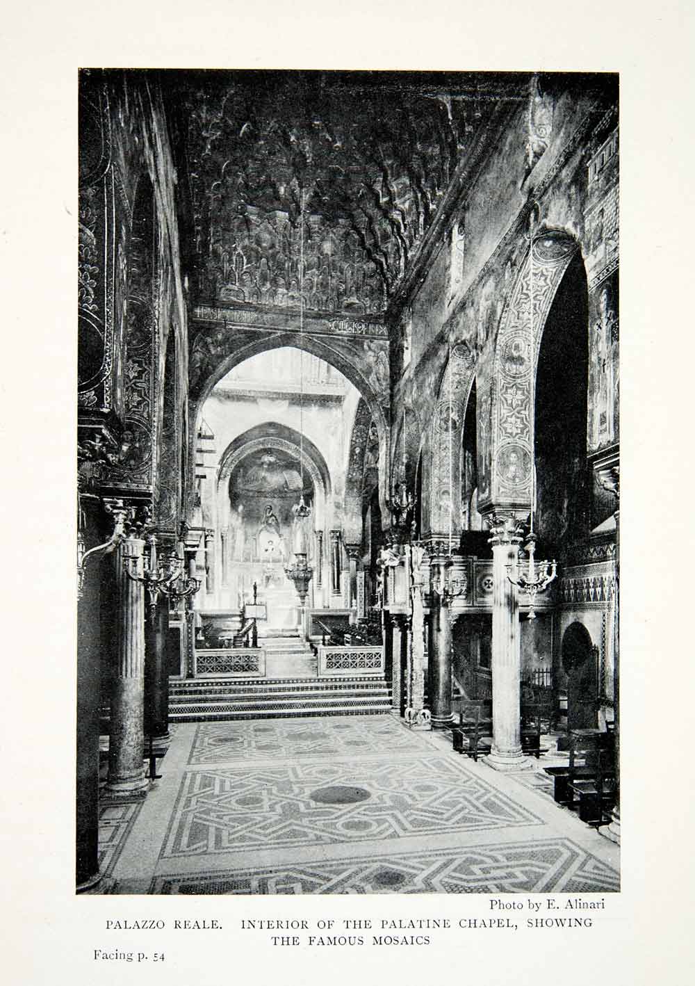 1904 Print Interior Palatine Chapel Mosaics Sicily Palazzo Reale XGWA3