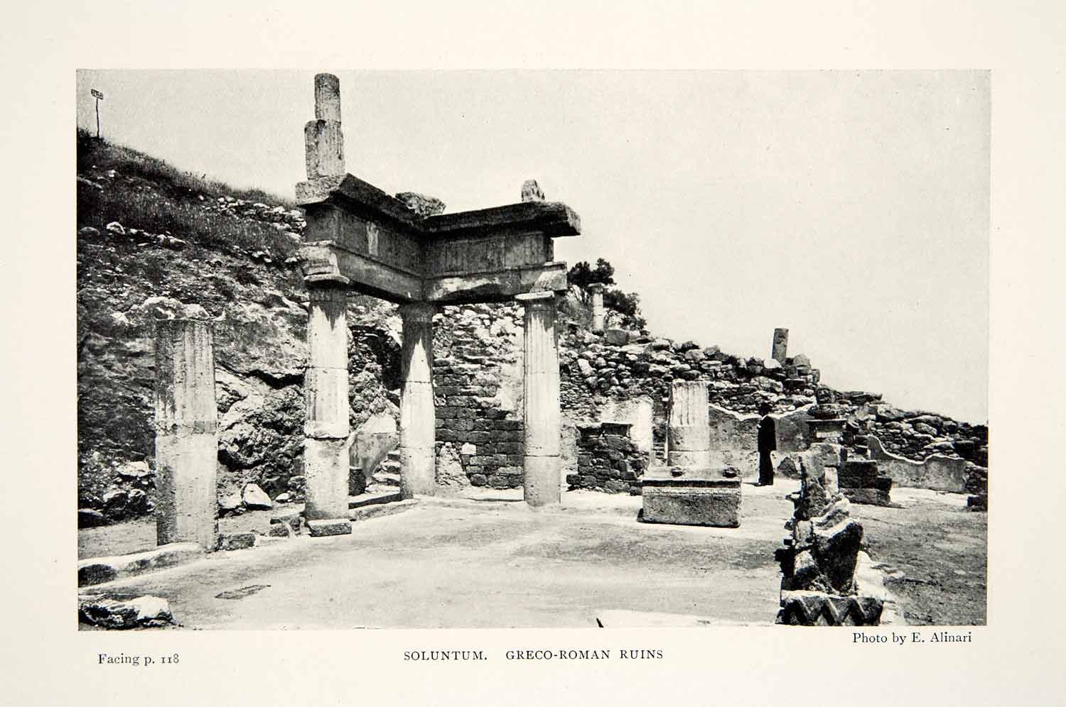 1904 Print Greco Roman Ruins Soluntum Italy Ancient Architecture Hill XGWA3