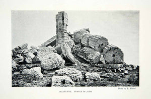 1904 Print Temple Juno Ruins Selinunte Sicily Italy Column Remains XGWA3