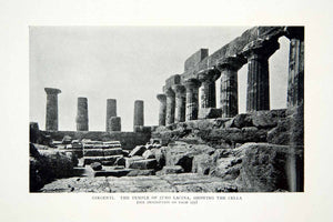 1904 Print Temple Juno Lacina Cell Girgenti Sicily Italy Ancient Ruins XGWA3