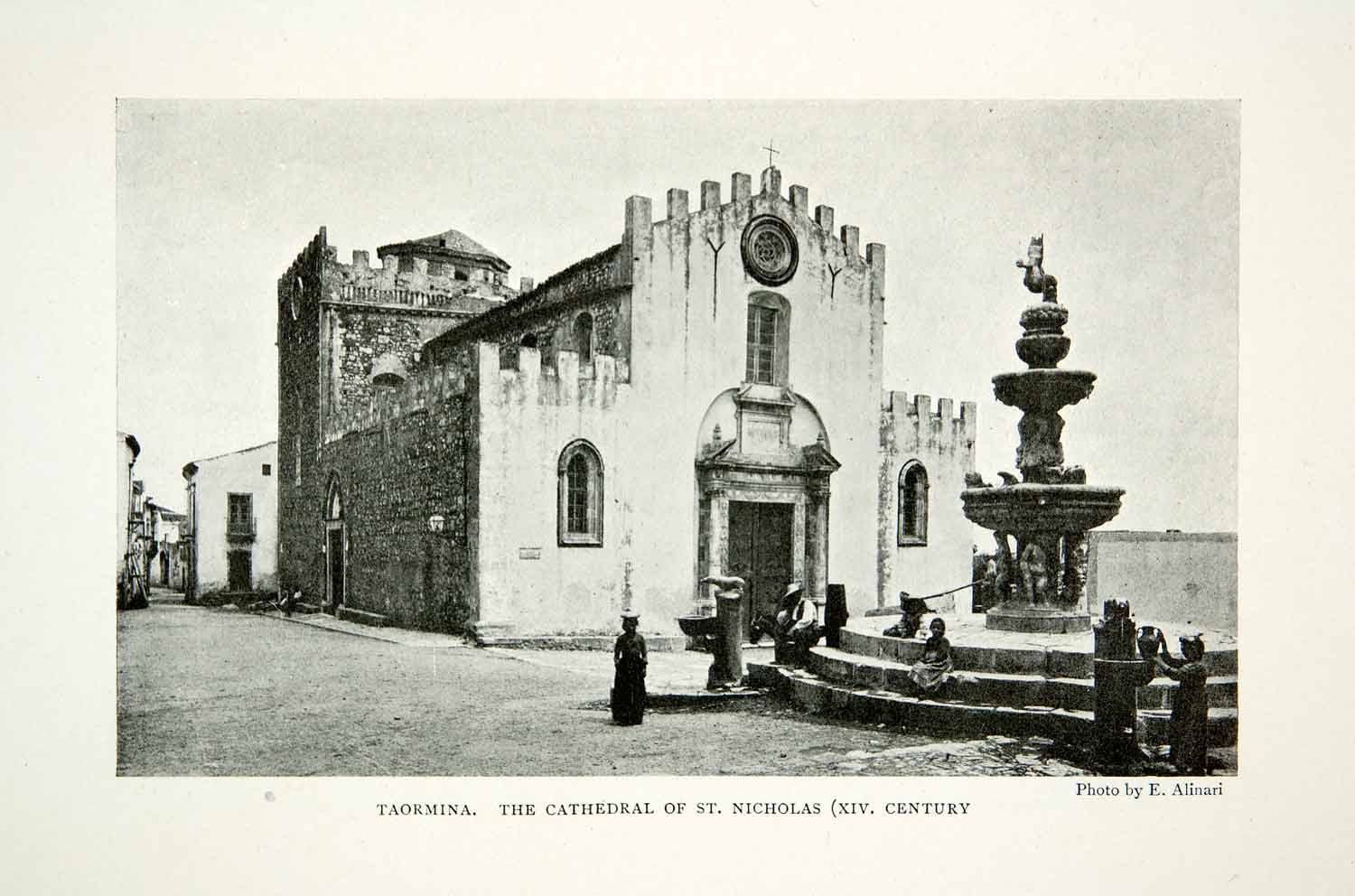 1904 Print Cathedral Saint Nicholas Taormina Sicily Italy Architecture XGWA3