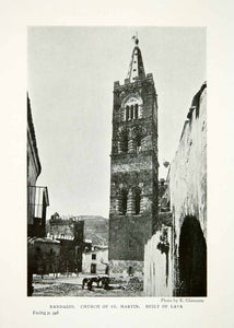 1904 Print Church Saint Martin Randazzo Sicily Italy Lava Tower XGWA3