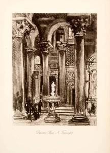 1904 Photogravure Cathedral Duomo Pisa Church Interior Italy Joseph XGWA4