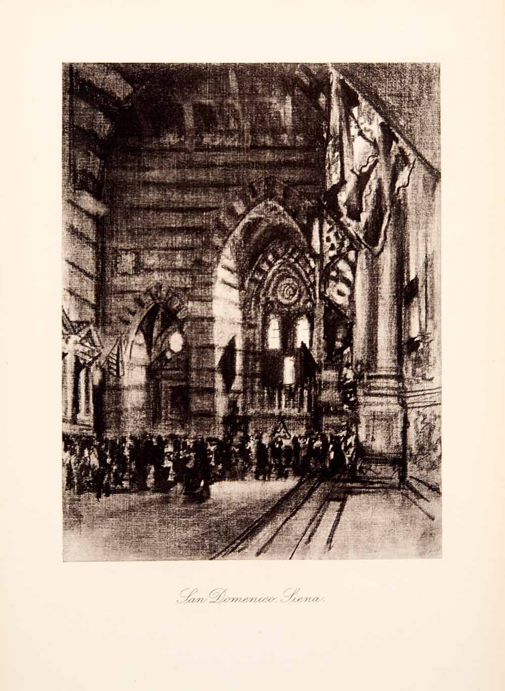 1904 Photogravure San Domenico Basilica Cateriniana Siena Church Joseph XGWA4