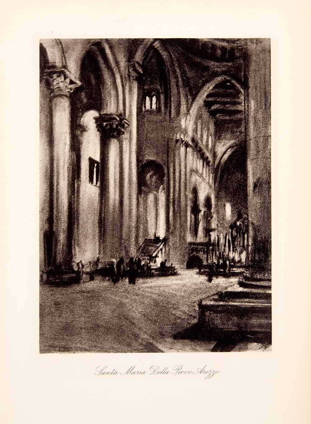 1904 Photogravure Santa Maria della Pieve Arezzo Tuscany Church Joseph XGWA4