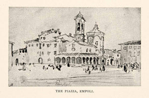 1904 Print Empoli Piazza Public Square Tuscany Architecture Joseph Pennell XGWA4