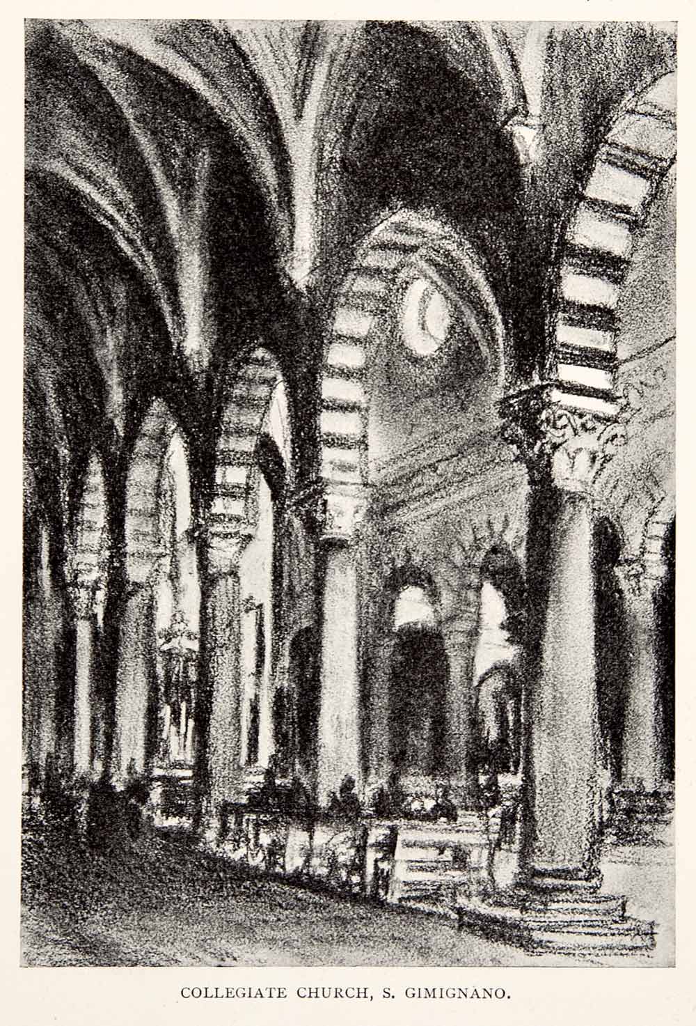 1904 Print San Gimignano Collegiate Church Santa Maria Assunta Joseph XGWA4