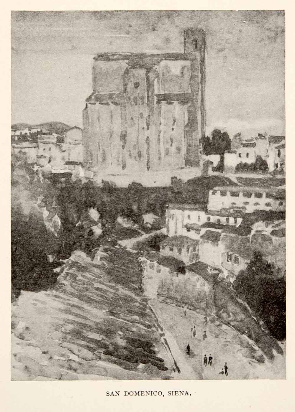 1904 Print Siena San Domenico Basilica Cateriniana Church Joseph Pennell XGWA4