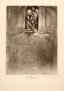 1904 Photogravure Il Penseroso Sculpture Michelangleo Lorenzo de Medici XGWA4