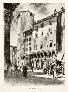 1904 Print Florence Street Architecture City Tuscany Italy Joseph Pennell XGWA4