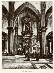 1904 Print Florence Basilica Santa Croce Church Interior Italy Joseph XGWA4