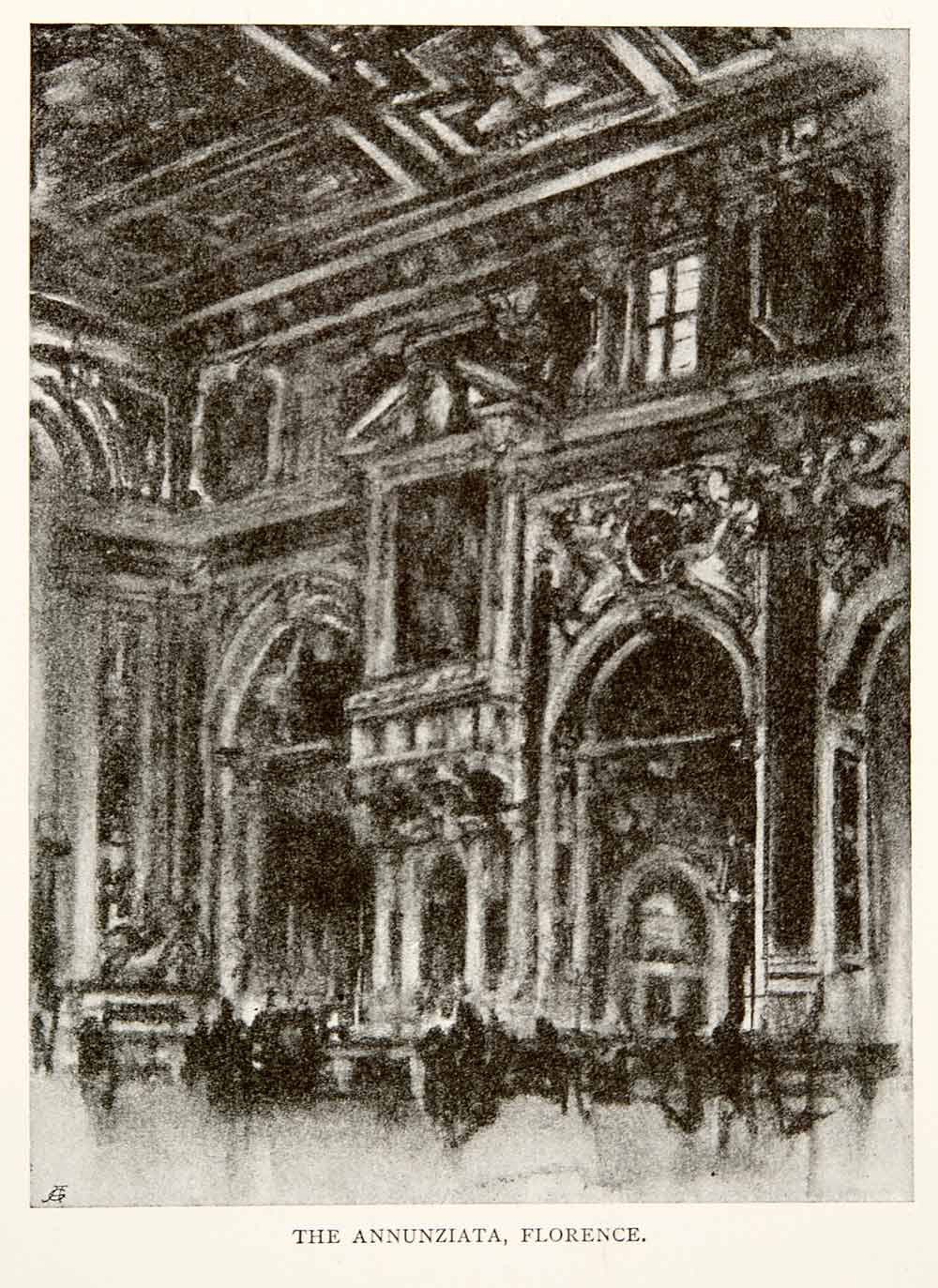 1904 Print Florence Basilica Santissima Annunziata Italy Church Joseph XGWA4