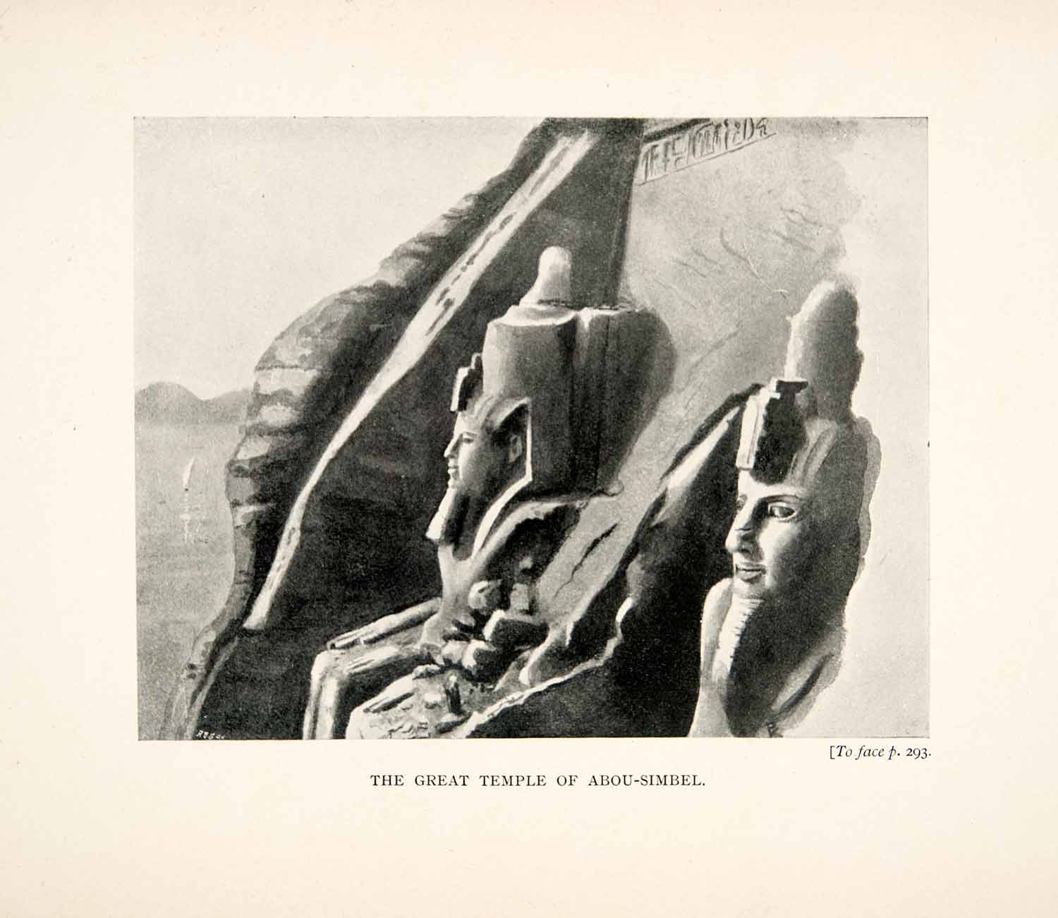 1898 Print Great Temple Abu Simbel Egypt Nubia Egyptian Ancient XGWA8
