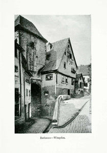 1924 Print Germany Rathauss Wimpfen City Town Building Europe Historic XGWA9