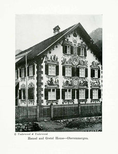 1924 Print Hansel Gretel House Oberammergau Bavaria Germany Grimm Brothers XGWA9