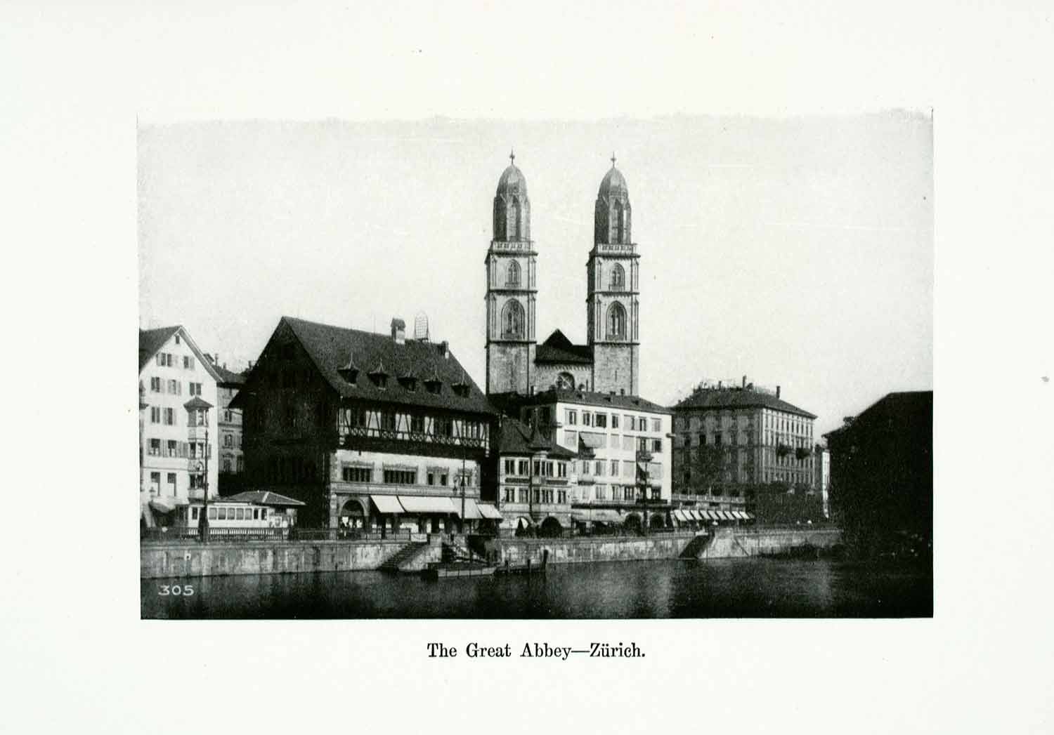 1924 Print Zurich Switzerland Great Abbey City Einsiedeln Church Europe XGWA9