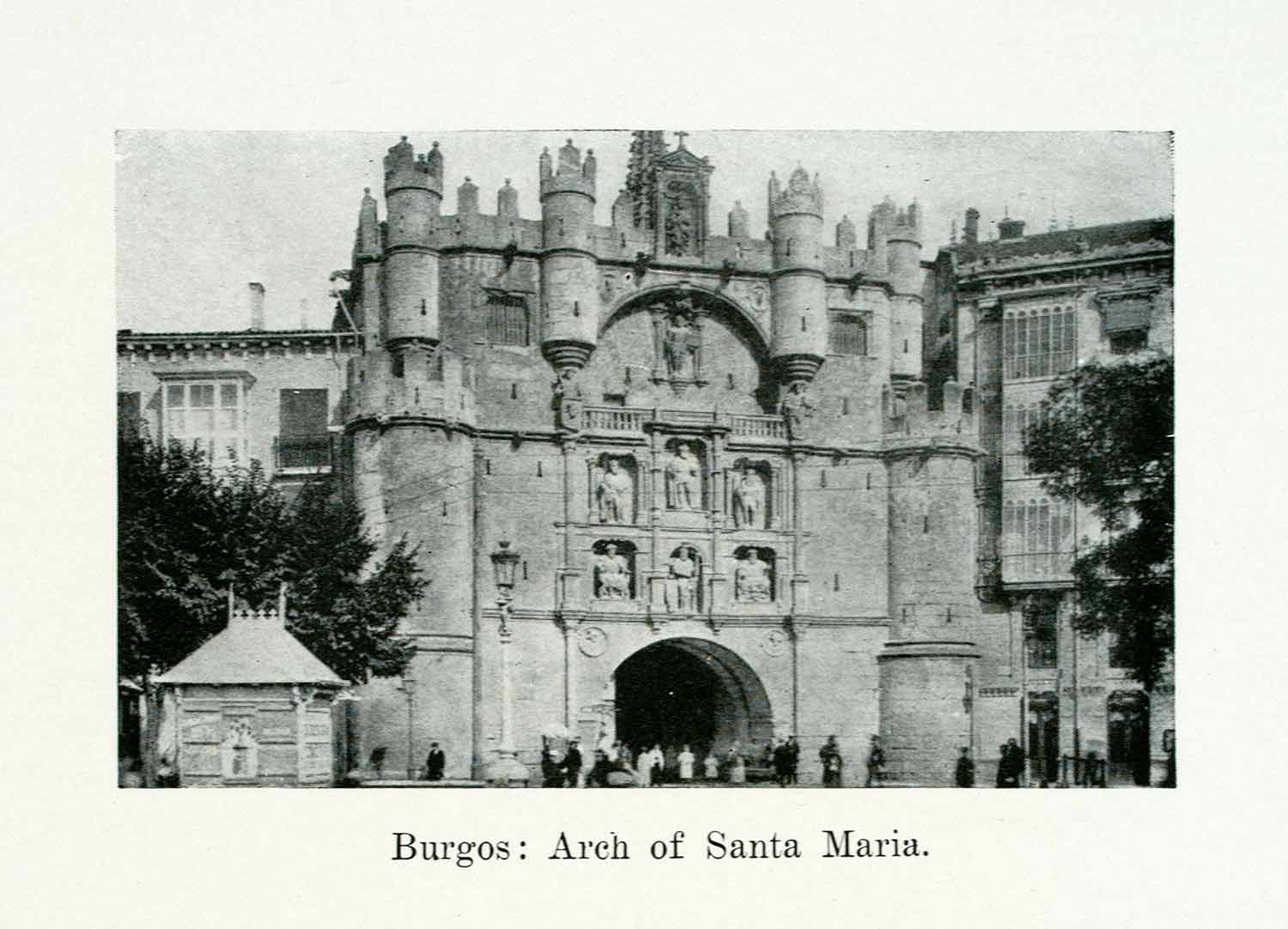 1924 Print Castle Burgos Spain Arch Santa Maria Europe Architecture XGWA9