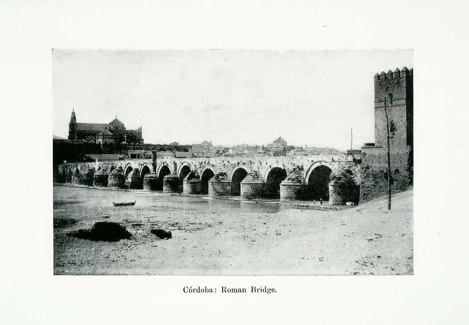 1924 Print Cordoba Andalusia Spain Roman Bridge Europe City Ancient XGWA9