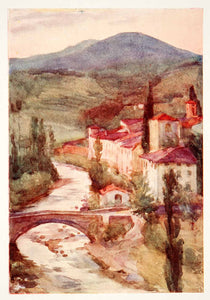 1905 Color Print Convent Monache Vecchie Pratovecchio Italy Landscape Dora XGWB3