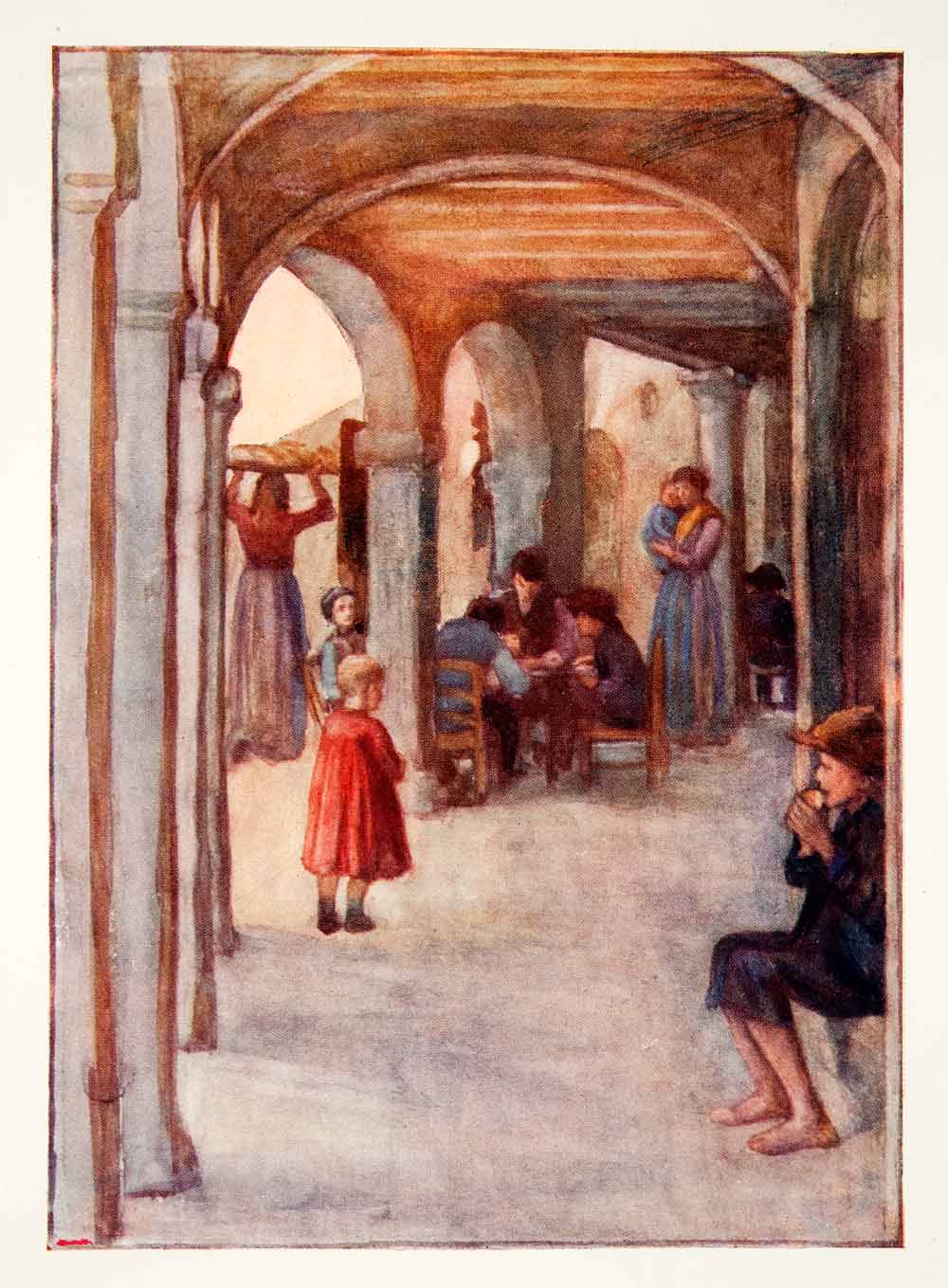 1905 Color Print Cobbler Pratovecchio Arezzo Tuscany Italy Interior Dora XGWB3