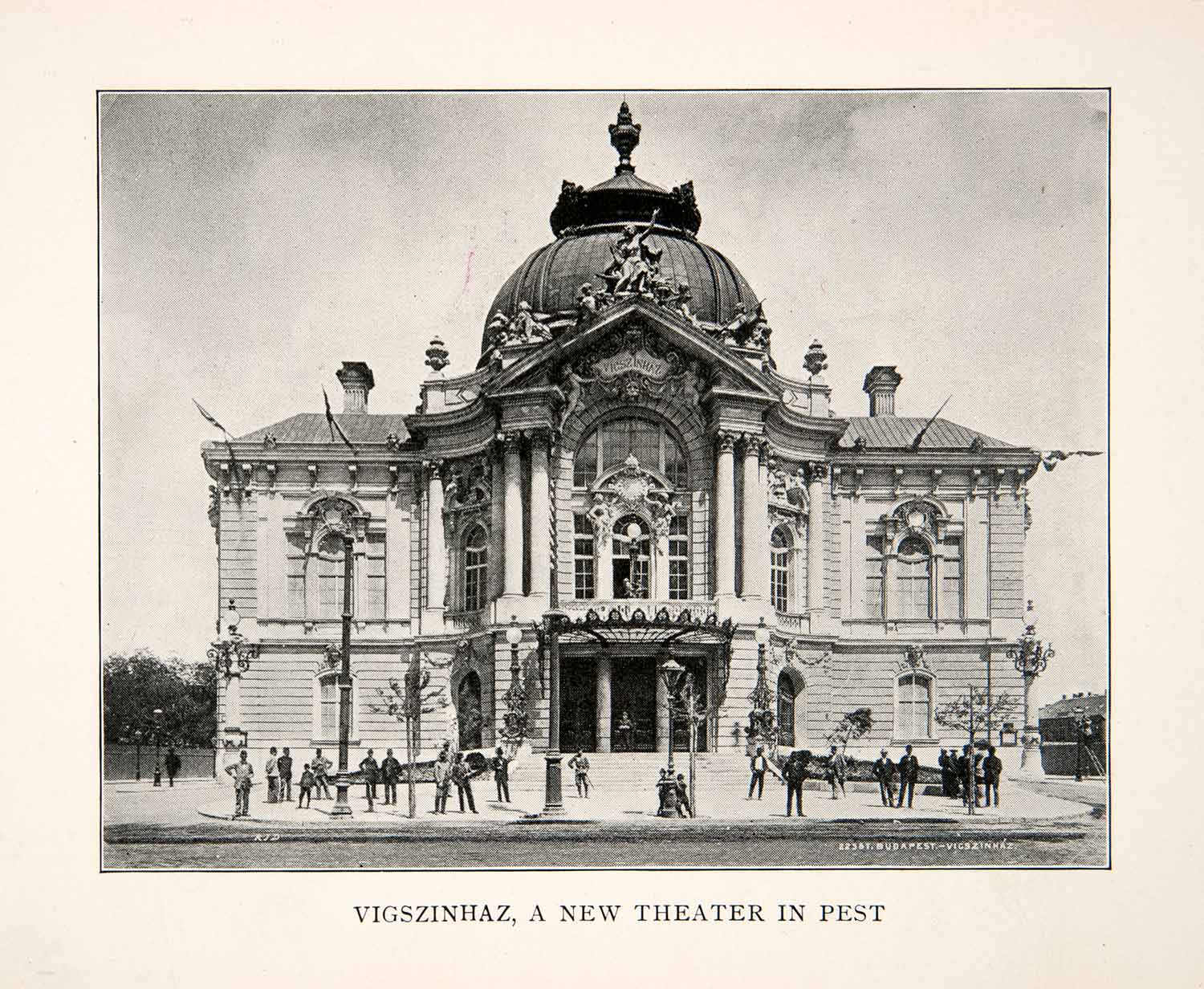 1903 Print Comedy Theater Vigszinhaz Budapest Hungary Magyar Dome Fellner XGWB6