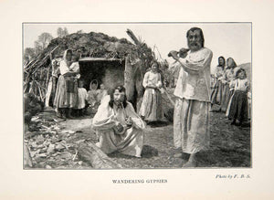 1903 Print Roma Gypsy Hungarian Country Wandering Magyarorszagi Romak XGWB6