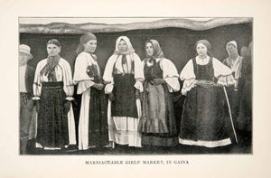 1903 Print Marriageable Girls Market Gaina Hungary Transylvania Romania XGWB6