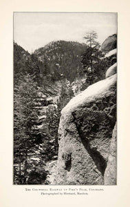 1902 Print Cog-Wheel Railway Pikes Peak Colorado Rocky Mountain Landscape XGWB7