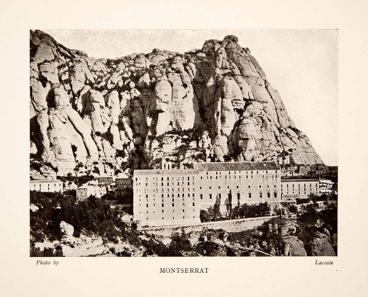 1909 Print Abbey Monastery Spain Montserrat Catalonia Mountain Church XGWB9
