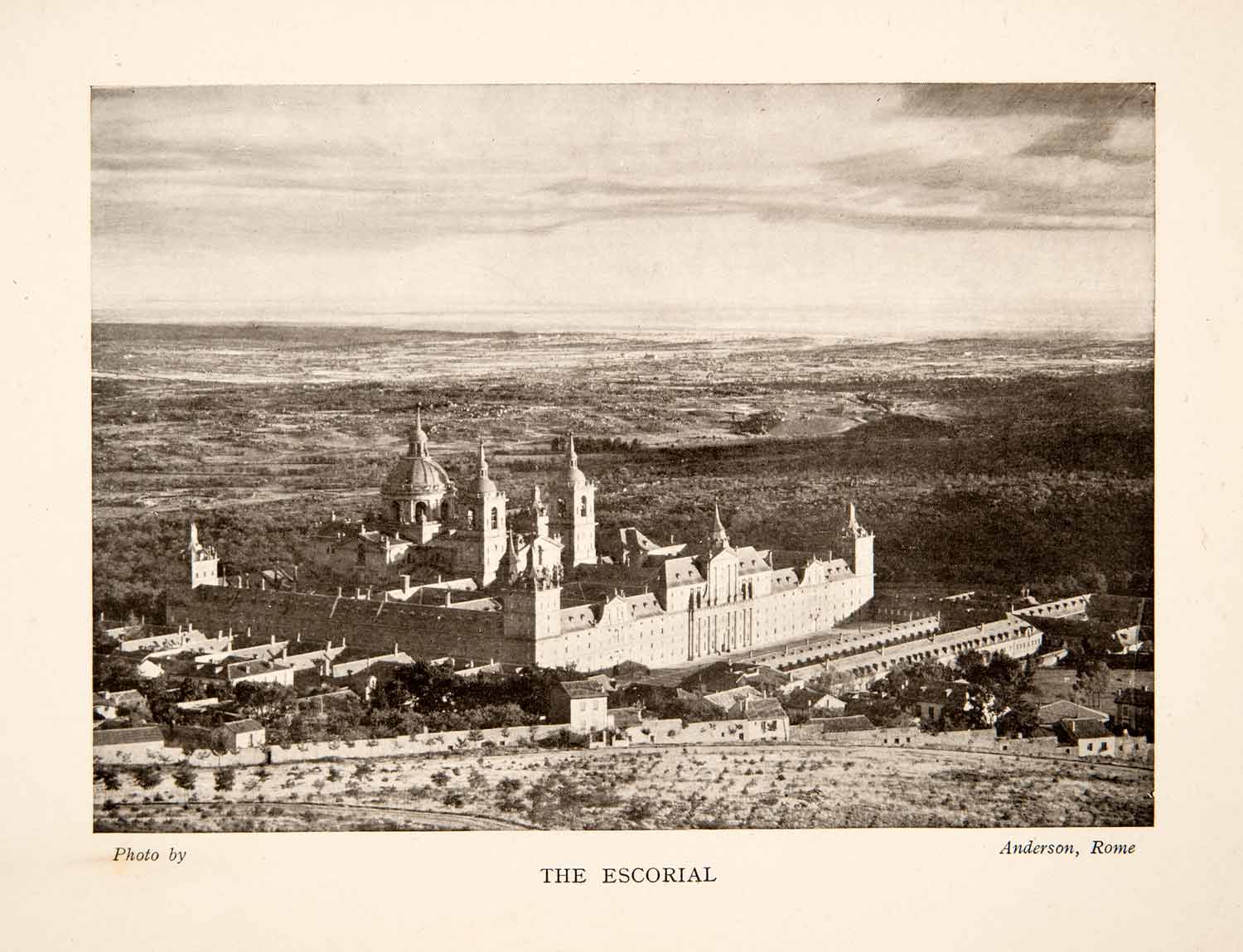 1909 Print El Escorial Palace Castle Spain San Lorenzo Royalty Residence XGWB9